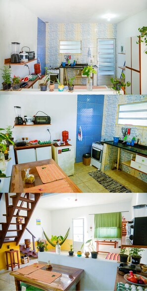 Fridge, oven, stovetop, blender