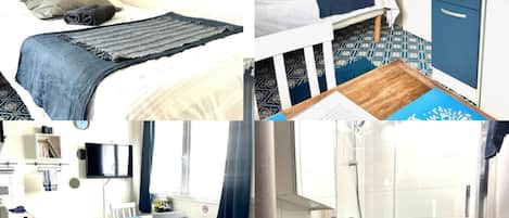 Desk, iron/ironing board, WiFi, bed sheets