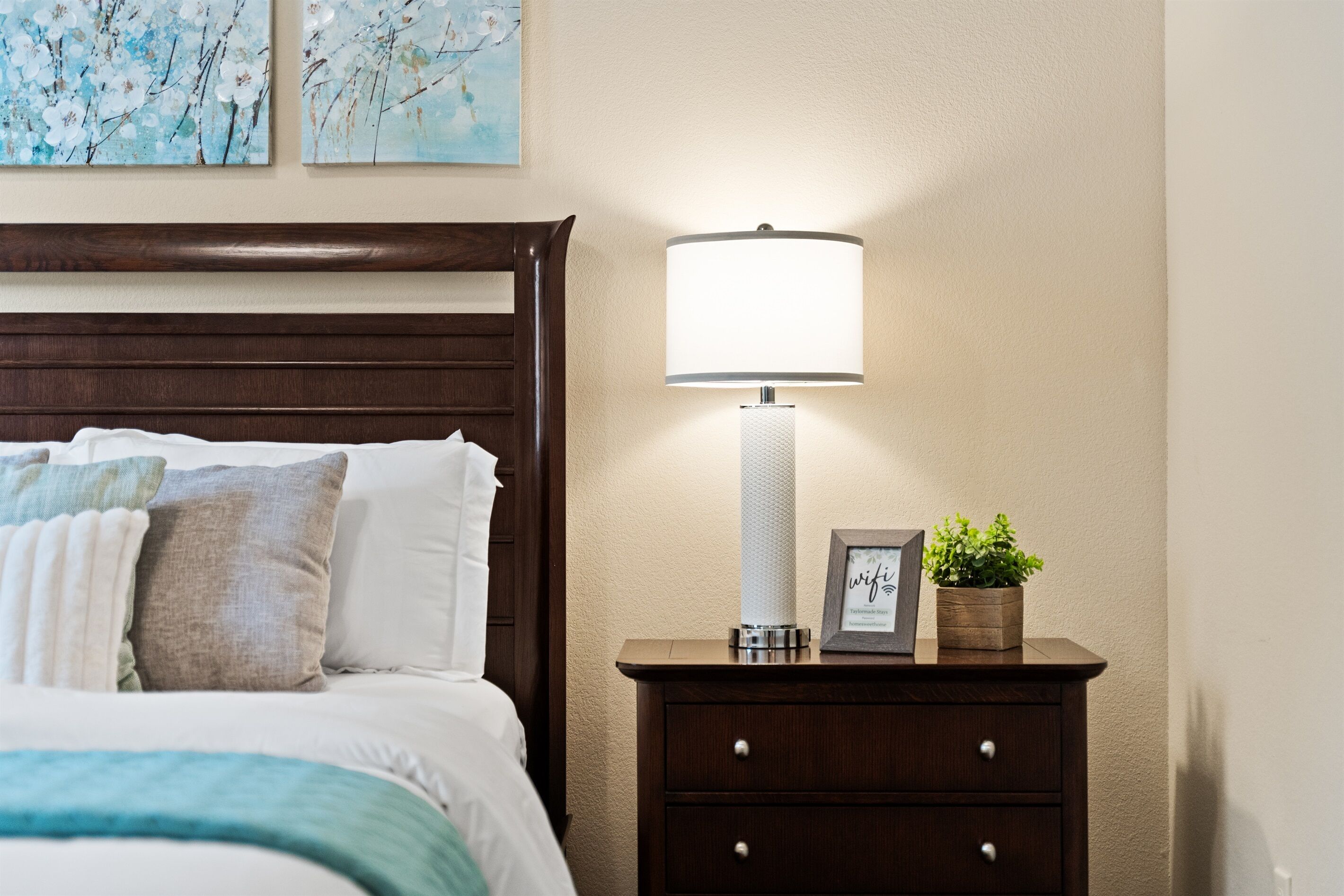 Experience the guest bed's tender embrace
