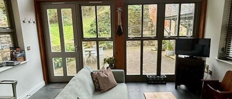 Una televisión, libros