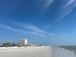 Sun-loungers, beach towels