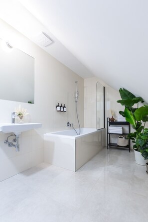 Apartment, Non Smoking, Terrace | Bathroom | Free toiletries, hair dryer, towels, soap -  TurnKey | Republic Square Apartments (Prague)