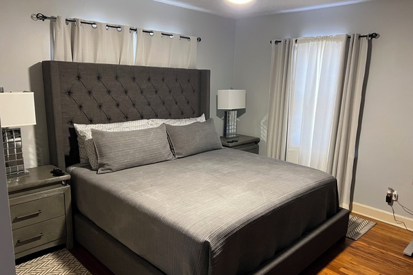 Bedroom 1, Ceiling fan, HDTV, blackout curtains