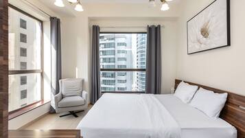 1 chambre, literie de qualité supérieure, rideaux occultants