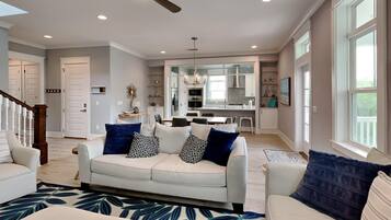 House, Multiple Beds, Patio | Living area | Flat-screen TV