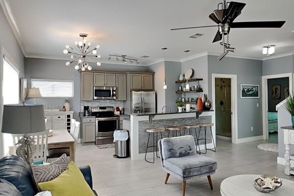 House, Multiple Beds, Balcony, Pool View | Living area | 40-inch flat-screen TV with cable channels, TV