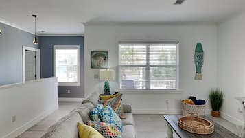 House, Multiple Beds, Balcony, Pool View | Living area | 40-inch flat-screen TV with cable channels, TV