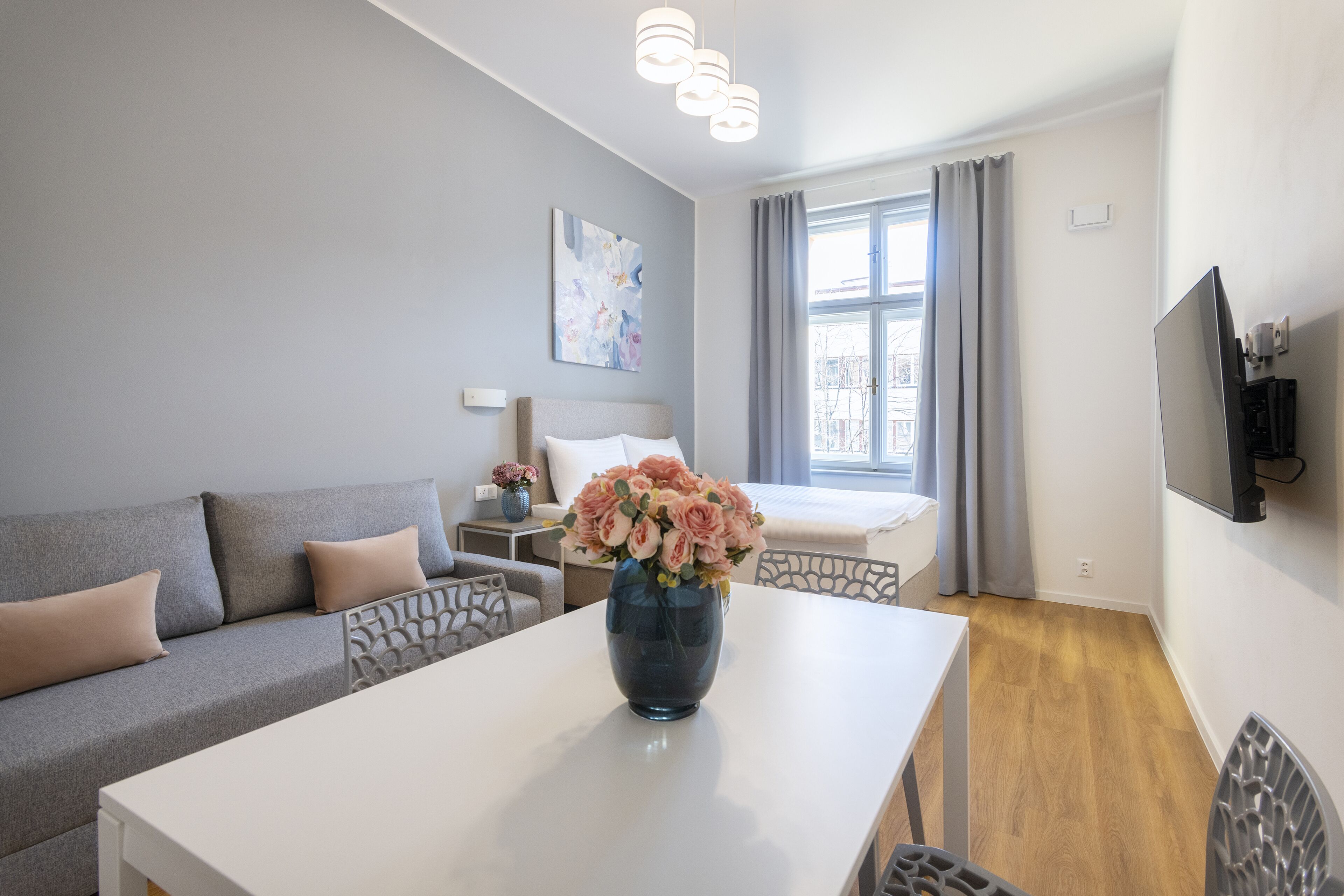 Deluxe-lejlighed | Premium-sengetøj, senge med topmadrasser, individuelt design