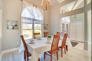 Dining - Hot Tub, Sauna & Game Room: Spacious Poconos Gem! (Pocono Lake)