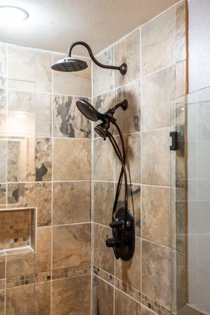 Hair dryer, towels