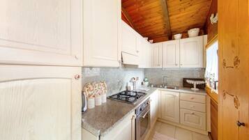 Fridge, oven, stovetop, electric kettle