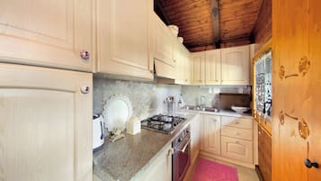 Fridge, oven, stovetop, electric kettle