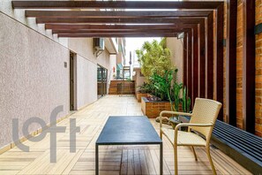 Terrace/patio - Line Rio: 1Qto Com Piscina, Sauna, Academia, Workstation, Garagem A 100m Das Praias de Copacabana e Ipanema (CP01-172T) (Rio de Janeiro)