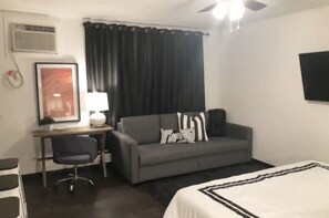 Desk, iron/ironing board, travel cot, free WiFi