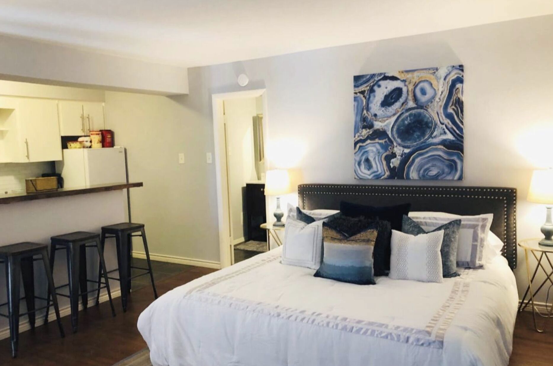 Desk, iron/ironing board, travel crib, free WiFi