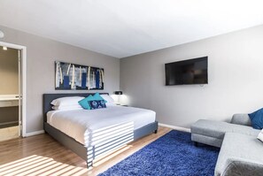 Desk, iron/ironing board, travel cot, free WiFi