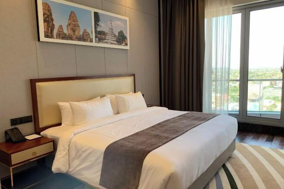 1 sovrum, sängtillbehör av högsta kvalitet och minibar