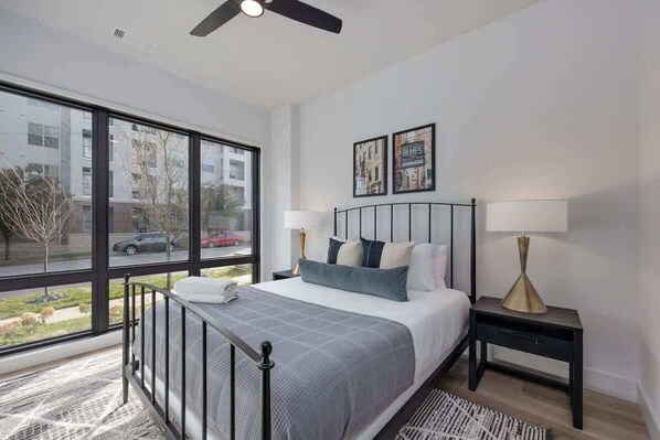 2 bedrooms, iron/ironing board, travel crib, WiFi