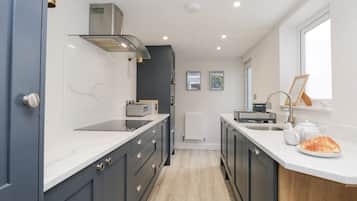 Fridge, dishwasher, electric kettle, toaster