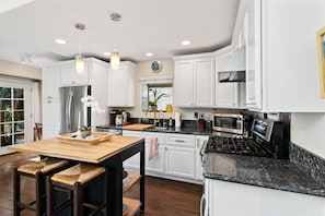 Fridge, microwave, dishwasher, ice maker