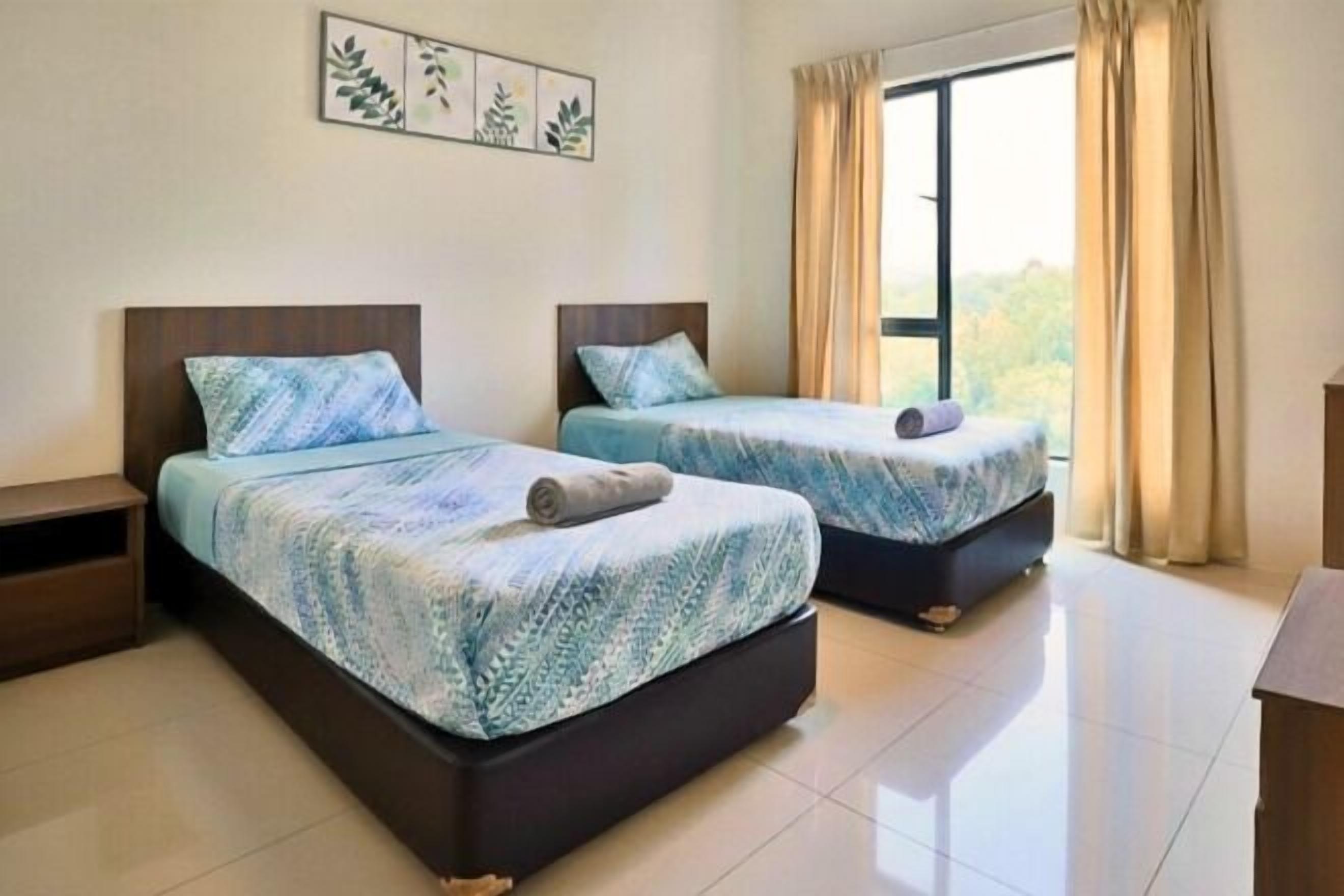 Individually decorated, individually furnished, desk, blackout curtains