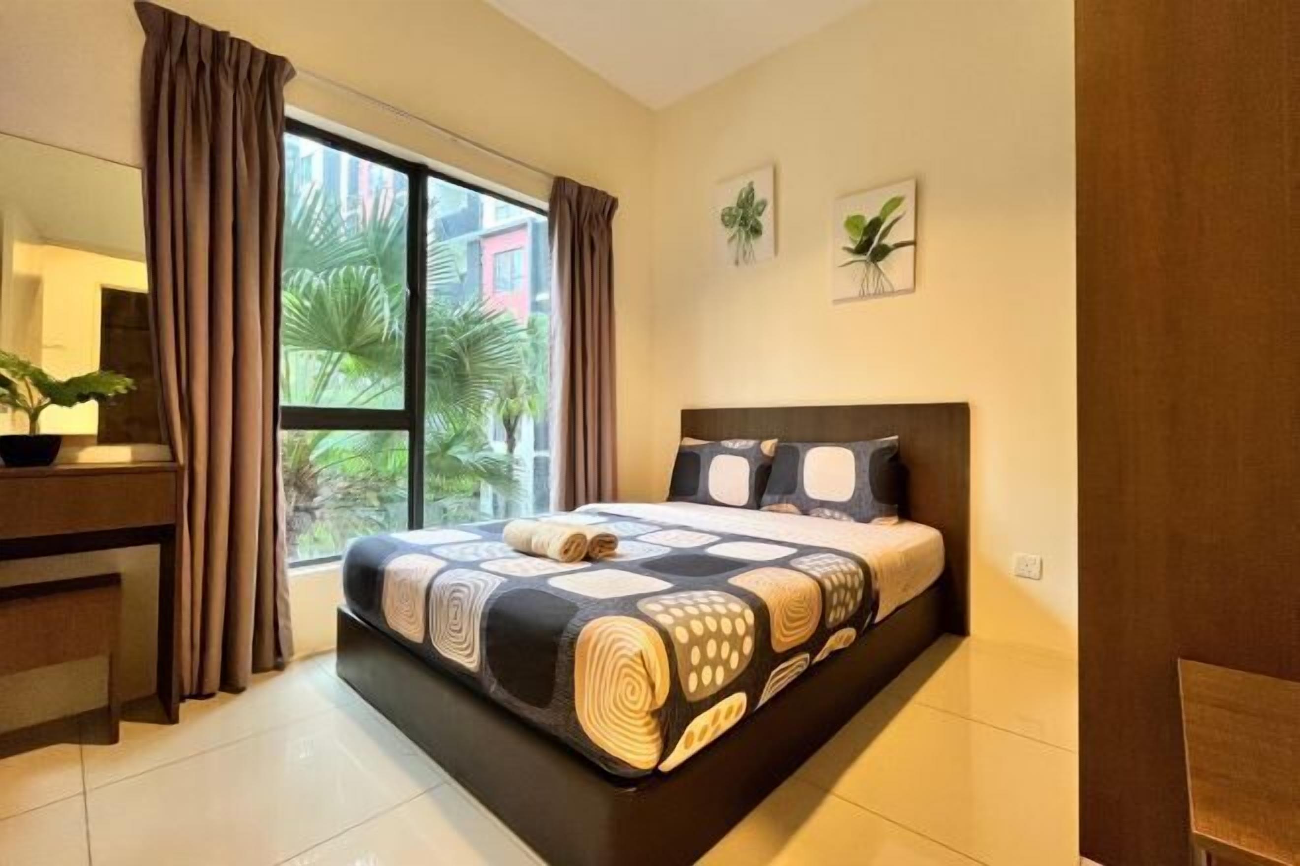 Individually decorated, individually furnished, desk, blackout curtains