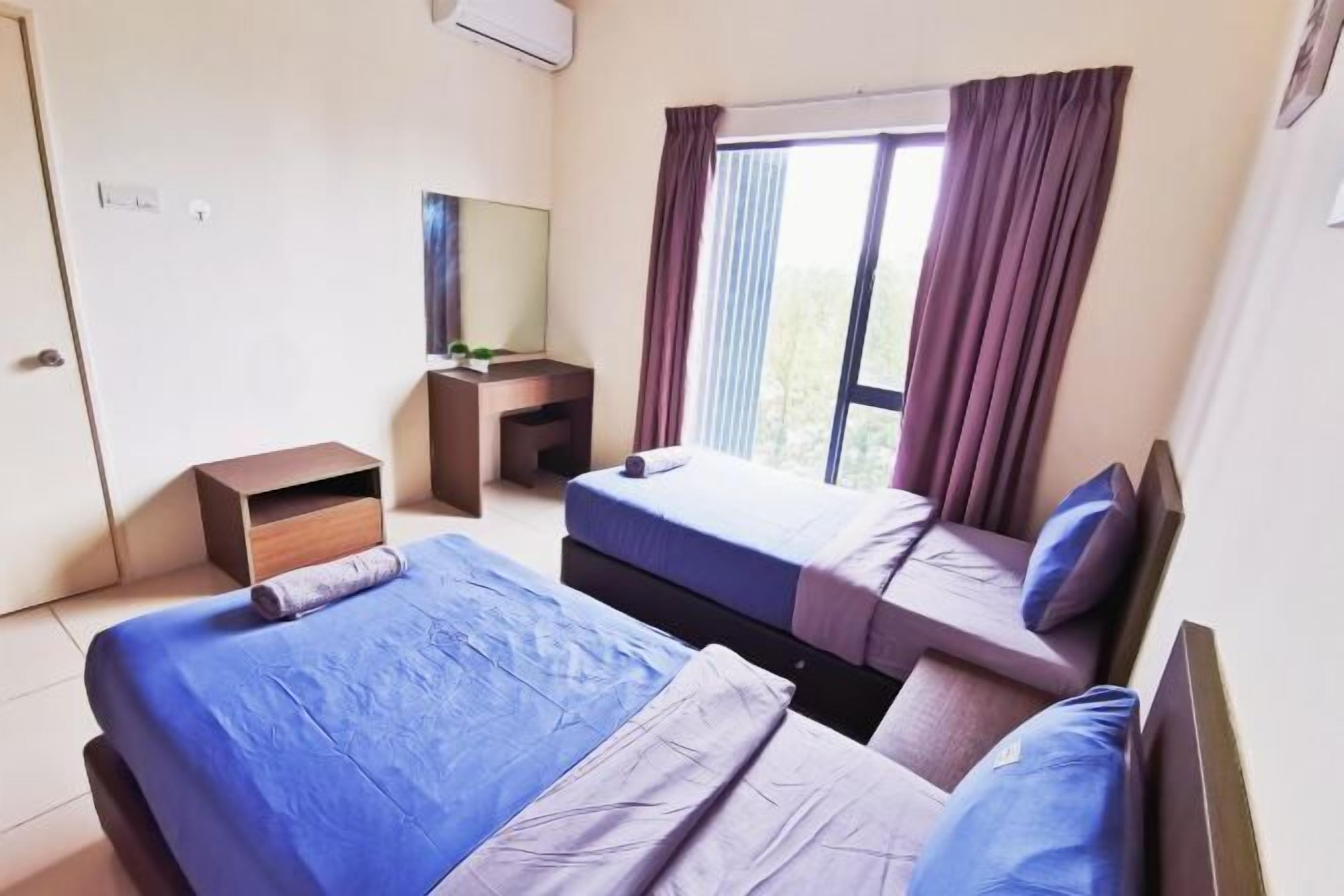 Individually decorated, individually furnished, desk, blackout curtains