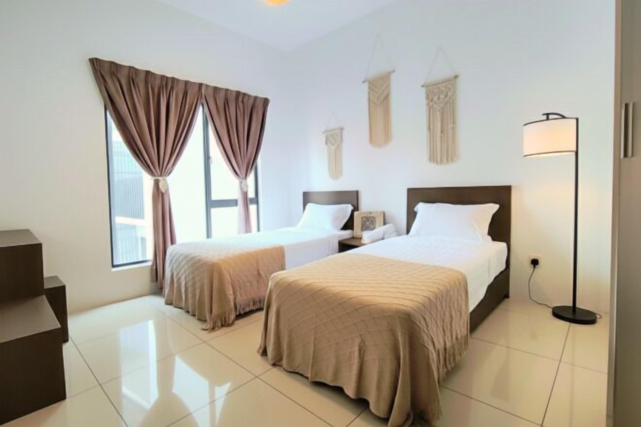 Individually decorated, individually furnished, desk, blackout curtains