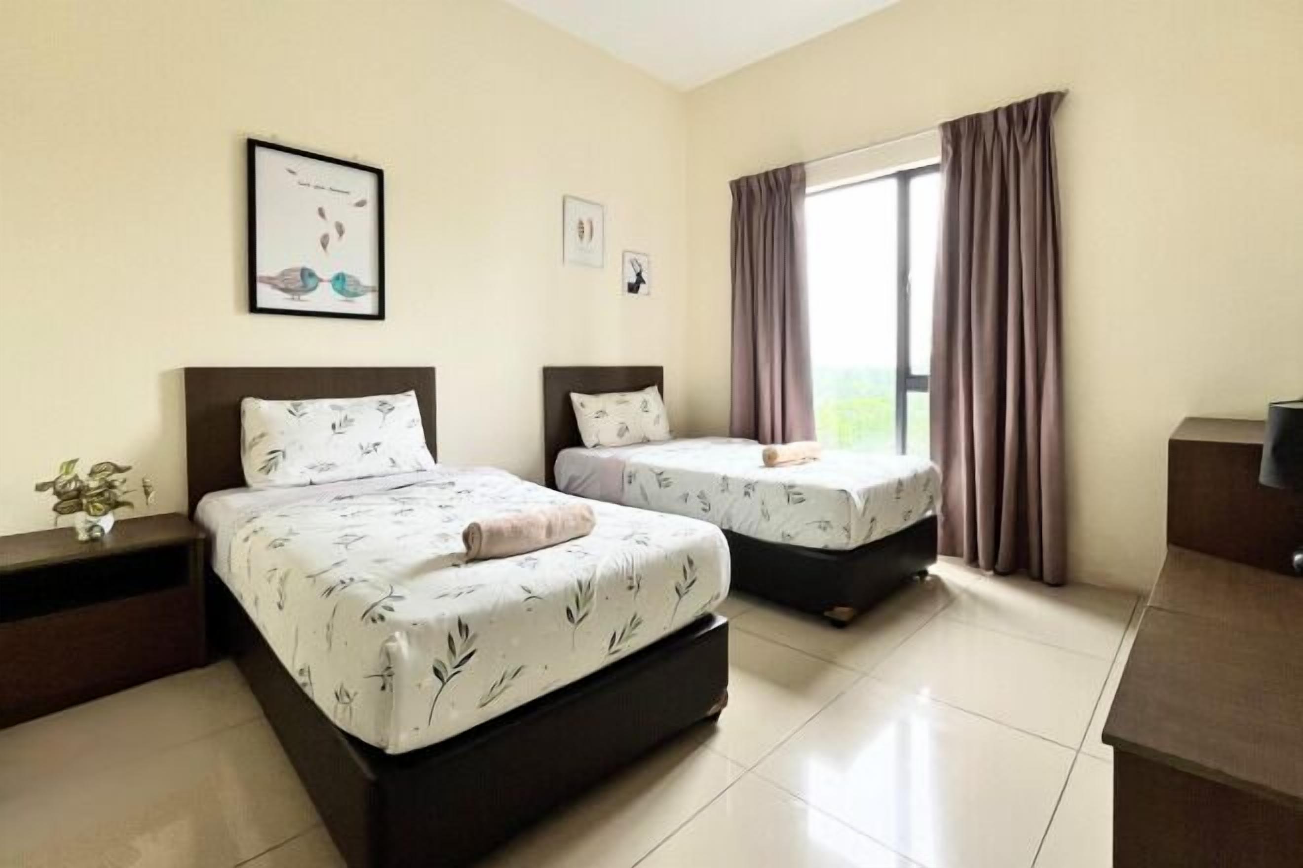 Individually decorated, individually furnished, desk, blackout curtains