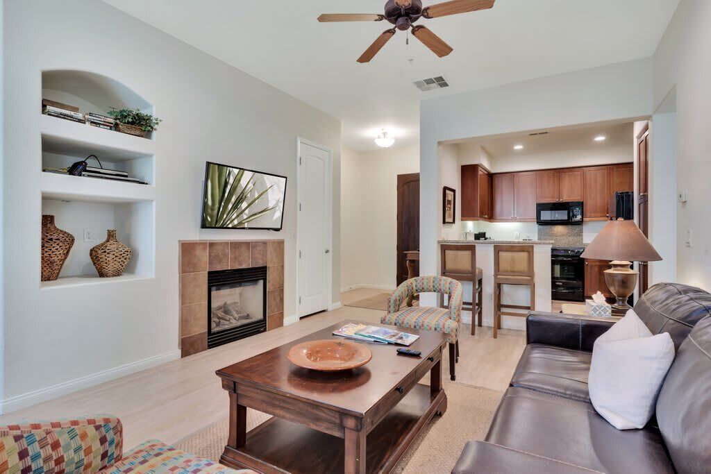 TV, fireplace, DVD player, offices