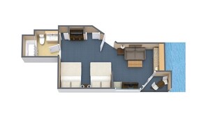 A 2-bedroom suite with a bathroom, kitchenette, and a balcony. - Seaside Luxury: 10th Floor Ocean View Studio (Myrtle Beach)