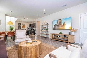 TV, fireplace, foosball, offices