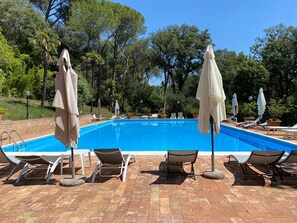 Pool - Room with private bathroom in farmhouse of period villa (Marche)