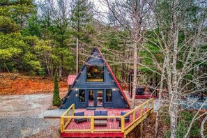 Exterior - Secluded View! A-Frame Hot Tub and Fire Pit (Bryson City)