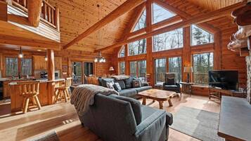 Smart TV, fireplace, DVD player, offices