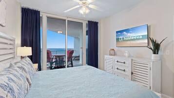 Condo conforto, 3 quartos, para não fumantes, vista para a praia | 3 quartos, individualmente decorados, individualmente mobiliados