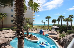 A heated pool - Waterscape A420 ~ Beachy-Chic 1BR ~ Ocean View ~ Beach Service (Fort Walton Beach)