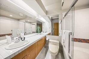 Hair dryer, towels