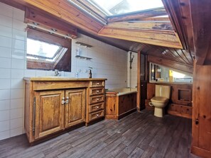 Secadora de cabello, jabón, papel de baño 