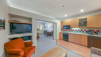 Televisión, reproductor de DVD y tenis de mesa