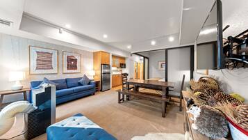 TV, DVD player, ping pong
