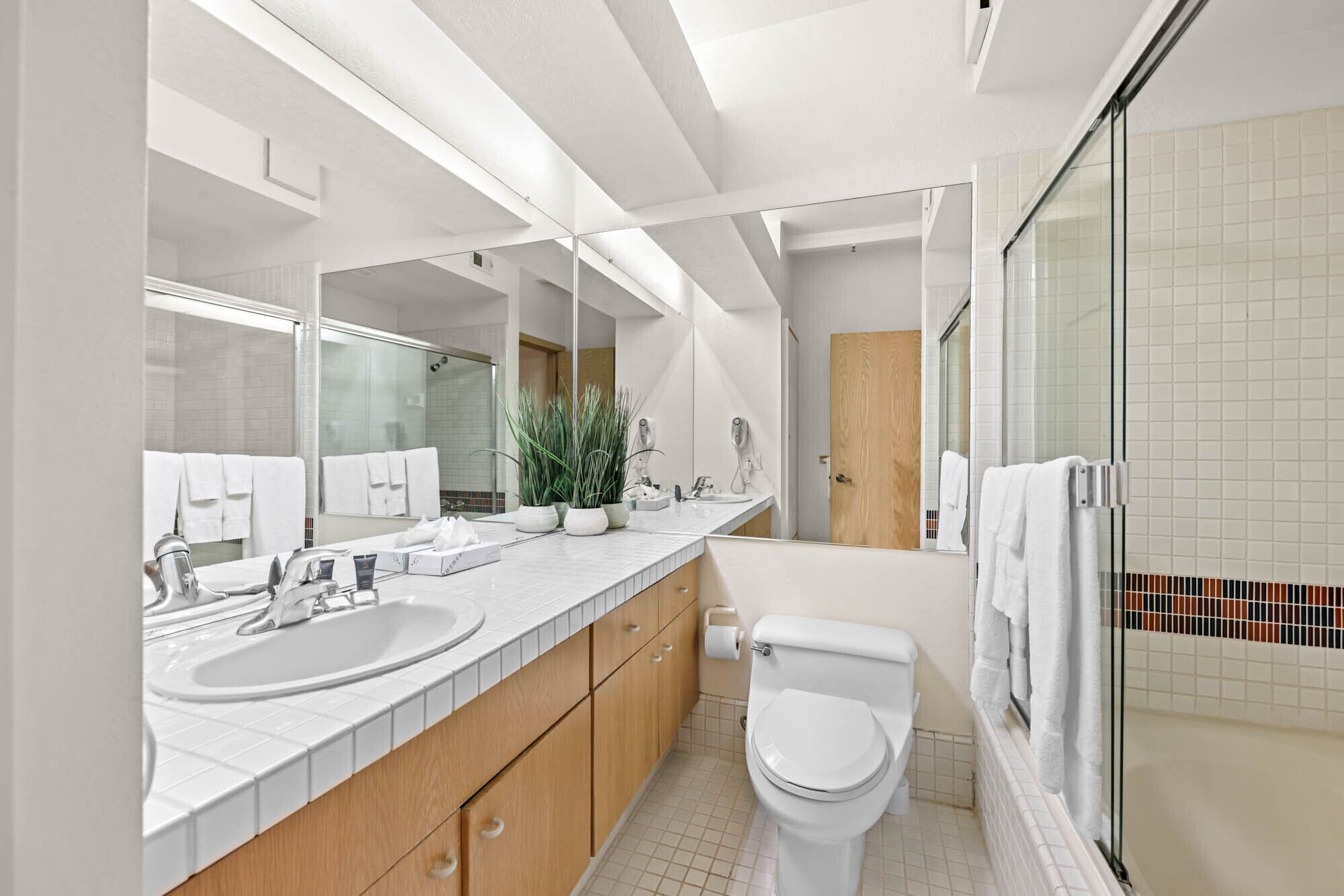 Hair dryer, towels