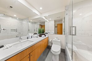 Hair dryer, towels