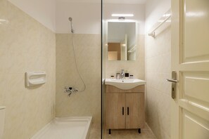 Chambre Deluxe | Salle de bain | Douche, séchoir à cheveux, serviettes fournies
