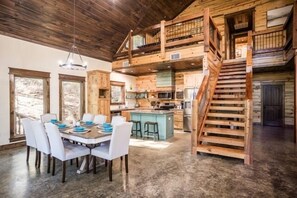 Dining - A Blissful Escape - Pet Friendly, Hot Tub, Fireplaces, Bunk Room! (Hochatown)