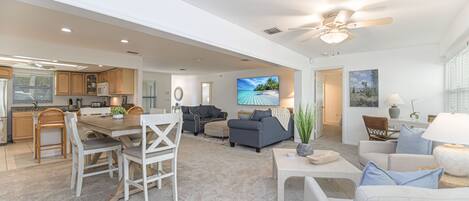 Smart TV, books, stereo