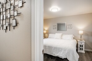 2 bedrooms, iron/ironing board, travel crib, WiFi