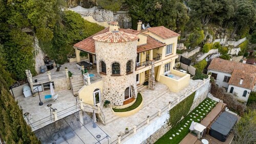 Monaco La Turbie Birds Eye View Villa on Hills of Monaco - Golf Club Monaco near