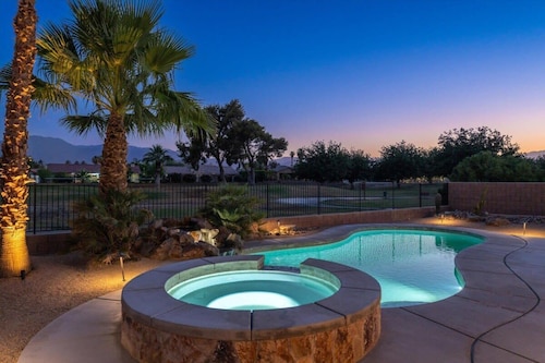 Palms Place | Fairway Views + Pool & Spa | Pets OK