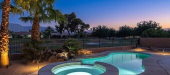 Palms Place | Fairway Views + Pool & Spa | Pets OK